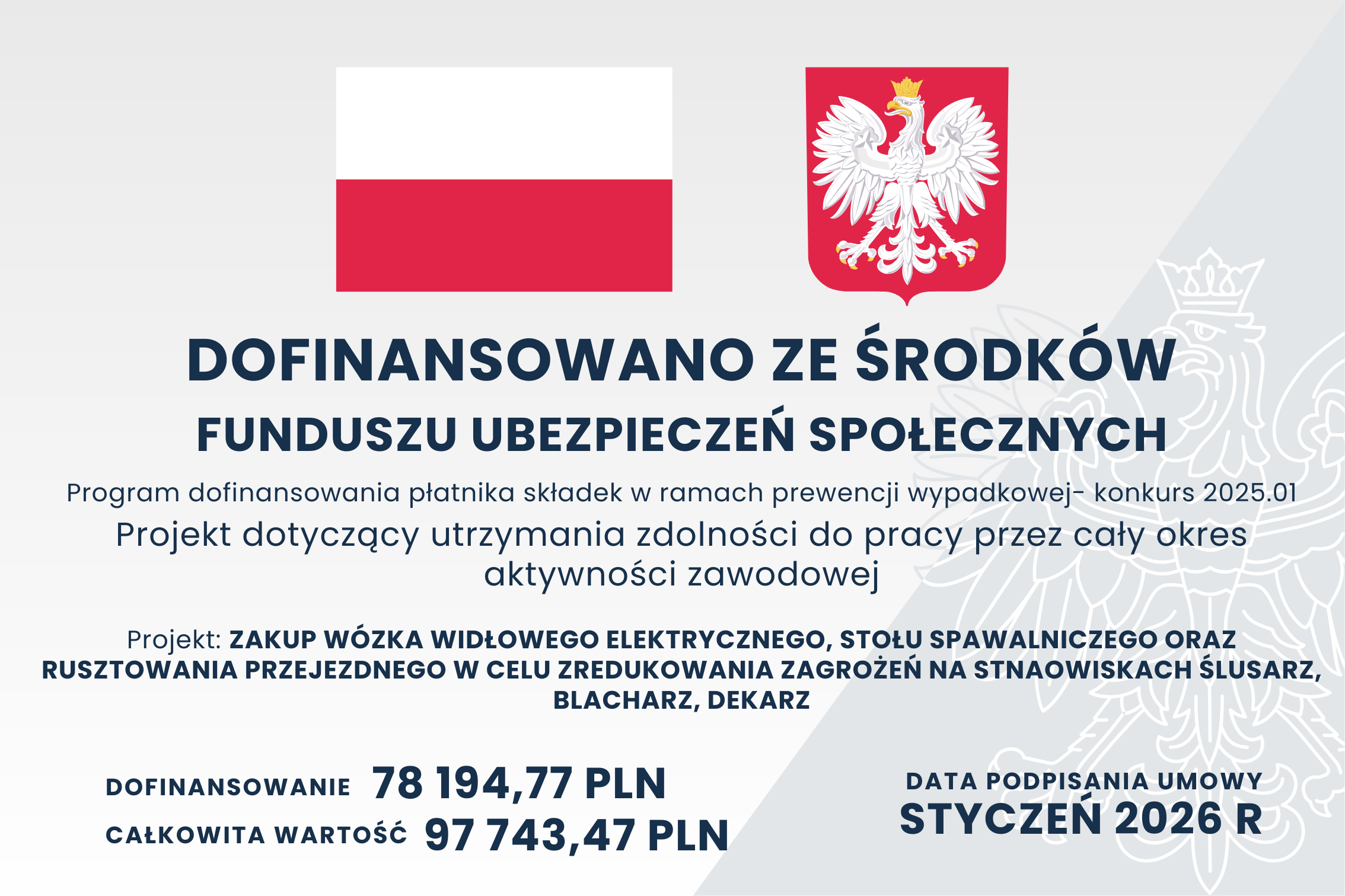 Dofinansowanie ze środków Funduszu Ubezpieczeń Społecznych